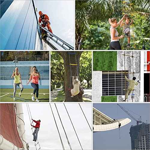 25ft Safety Balcony Emergency Fire Escape Ladder with Hooks Carabins | 2 Story for Adults and Kids |Reusable Multi-use for Treehouse|Weight Capacity up to 2000 lb