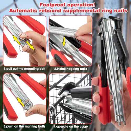 Dreyoo 2500 Pcs C Clips Hog Ring Pliers Kit, 3/4'' Hog Ring Nail, Fencing Plier Staple Gun Cage Clamp for Animal Pet Cages Fencing, Upholstery, Car Cushions, Meat and Sausage Casings