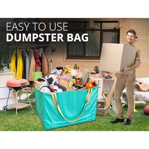 TidyFriend Dumpster Bag 45 Inches, Reusable Yard Waste Bags, Foldable Yard Waste Container, Trash Bag for Trash Management, Multiple Times Use During Renovations, Can Hold Up to 1650 lbs