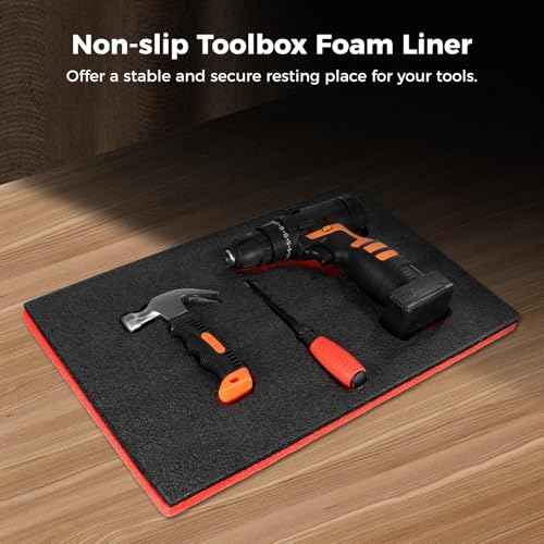 Homaisson Tool Box Foam Sets - Including 3 Tool Box Liners 1 Cutter and 2 Marker Pens Adjustable Tool Foam Organizers Non-Slip EPE Toolbox Liner Mats for Storage,18.1¡¿11.8¡¿1"