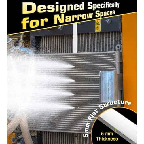 24" Radiator Cleaning Wand for Car,Truck and Other Vehicles,Water and Air Dual-Use 4500 PSI Pressure Washer Tool With 25¡Æ Fan Nozzles,2 Connectors,Cleaning Brush,and Sealing Tape