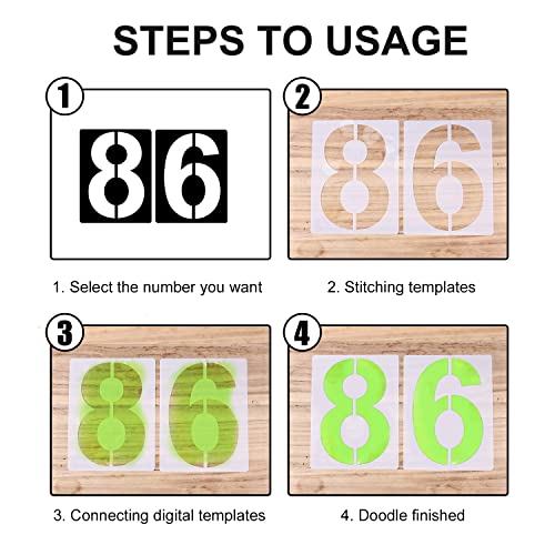 AIEX 8inch Large Number Stencils, Reusable Curb Address Numbers 10pcs Plastic Parking Stencils for Painting from 0 to 9