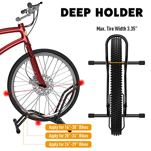 UNITEDPOWER Bike Floor Stand, Adjustable Freestanding Bicycle Storage Parking Rack for Indoor, Outdoor 16''-29" Wheel Stand