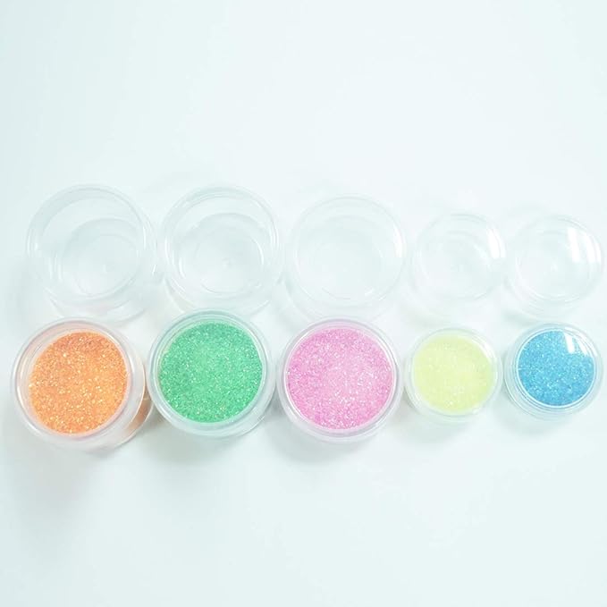 10pcs Small Travel Containers, Clear Sample Containers with Screw Lids, 5 Size 3/5/10/15/20 Gram Sample Jars with 12pcs Labels and 2pcs Mini Disposable Spatula, Makeup Sample Containers BPA Free