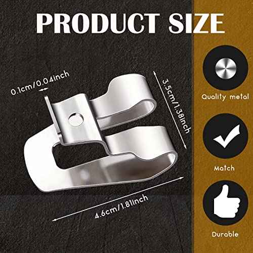 Replacement Belt Clip Hooks Stainless Steel Driver Belt Clip Drill Hook Tool with Screws Power Tool Parts(8 Pieces)