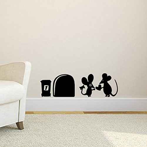 9pcs Mixed Pack Cute Mouse Hole Wall Stickers Playing Nursery Room Wall Corner Decoration DIY Home Decal Animal 3D Mural Art