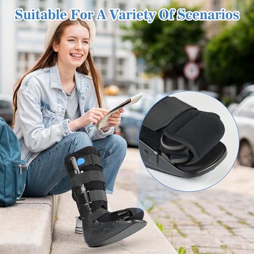 Medibot Air Cam Walker Tall Fracture Boot, Medical Recovery Walking Boot for Broken Foot, Sprained Ankle, Fractures, Adjustable Air Bladders, Universal Fit for Men & Women, Left or Right Foot(Medium)