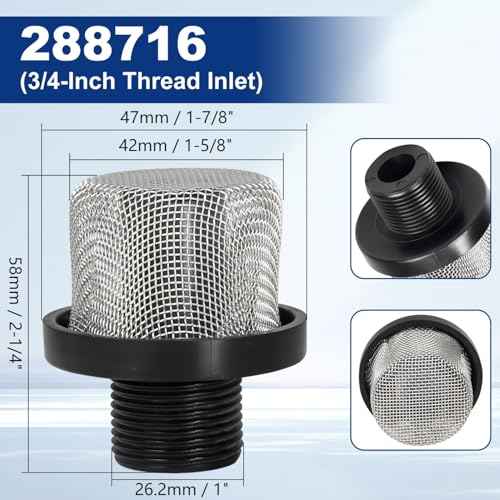 Replacement Filters Set for Graco Paint Sprayer Filters, 1pcs 288716 3/4-Inch Inlet Strainer Thread & 8pcs 288749 60-Mesh Spray Gun Filters, Fits Graco Paint Sprayers Gun