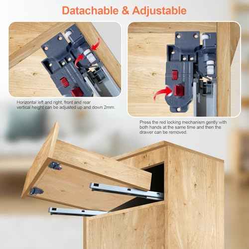 4 Pair 12 Inch Undermount Soft Close Drawer Slides Full Extension Concealed Bottom Mount Drawer Slides with 3D Adjustable Lock Device and Rear Mounting Brackets, 100 LB Capacity
