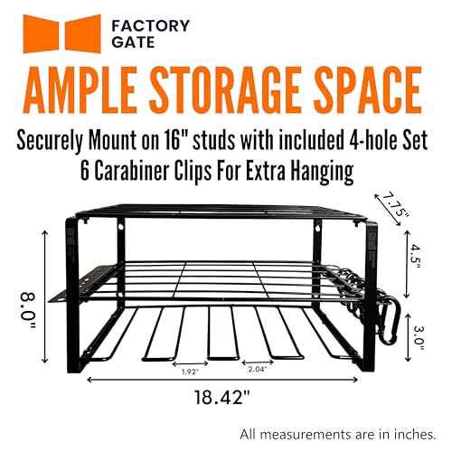 | Tool Organizer [ +6 Hang Clips INCLUDED ] Drill Holder | Tool Box Organizer | Tool Storage | Hardware Organizer | Garage Storage | Power Tool organizer Wall Mount | Metal, Black