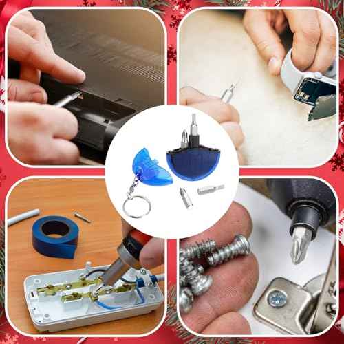 XunYee 24 Pcs 4 in 1 Mini Screwdriver Keychain Set Christmas Stocking Stuffers Bulk for Men Multitool Pocket Screwdriver Keychain Kit for Xmas Party Favor Father Birthday Gift Goodie Bag Filler