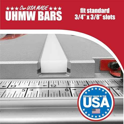 17 UHMW Plastic Strips for Crosscut Sled - Miter Bar w/Predrilled Holes & Screws, 3/4 x 3/8 Miter Slot Runners for Table Saw Sled Kit, Cross Cut Sled - Pack of 4