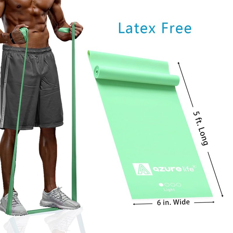 A AZURELIFE Professional Individual Exercise Resistance Bands, Single 5, 6,7 Ft or 8 Yards Elastic Bands, Non-Latex Stretch Bands for PT, Yoga, Pilates, Rehab, at-Home or The Gym Workouts