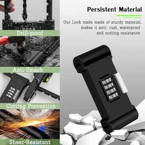 4 Digit Combination Padlock,Heavy Duty Anti Theft U-Shape Security Code Lock with Adjustable Shackle,for Bicycles, E-Bike,Mountain Bike,Glass Door,Gates,Shed, Fence [ Adjustable Range 160-270mm]