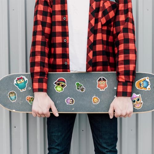 Pack 50 Pcs Funny Animal Cute Owl Stickers for Water Bottles Waterproof Laptop Luggage Computer Scrapbooking Teens Adults Girls Boys Aesthetic Sticker Packs Small Vinyl Decals