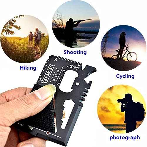 14 in 1 Beer Opener Survival Card Tool,Credit Card Sized Wallet Multitools Gift for Men & Gadgets Tactical Survival Tools (5 PCS)