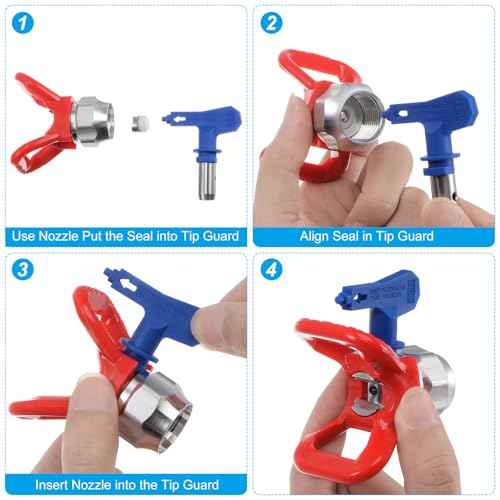 uxcell Reversible Spray Tips for Airless Sprayer 529 Paint Spray Nozzle Tips Sprayer Machine Parts for Home Garden Building Fences, Gray