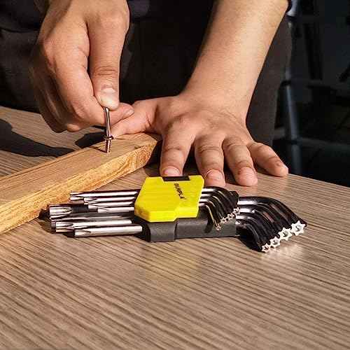 Gunpla Torx Hex Key Allen Star Short Arm Wrench Hex Keys Security Torx End Holes Set of 9 Pieces with Storage Case T10-T50 for Home Maintenance DIY