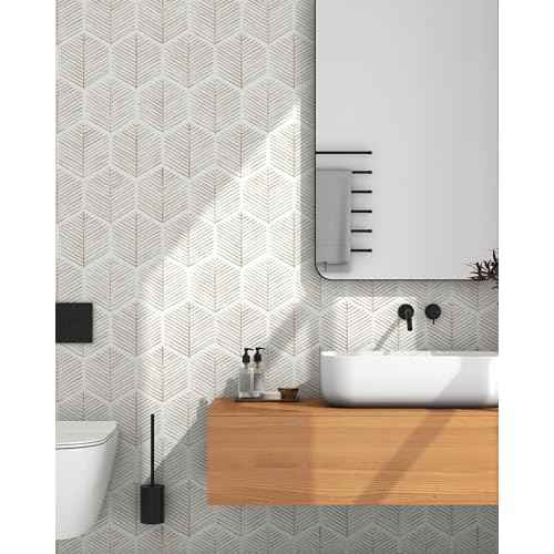 Modern Peel and Stick Wallpaper 17.3''¡¿591'' Self Adhesive Wallpaper Boho Contact Paper Beige and White Geometric Wall Paper Removable Decorative Wallpapers for Bedroom Bathroom Cabinets Decor Vinyl