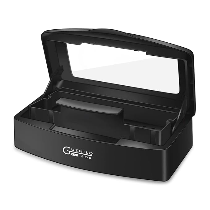 Gusnilo nail art tools sterilizer box for nail tools, tweezers, hair salon, spa and trimmer manicure equipment (1 piece, black)