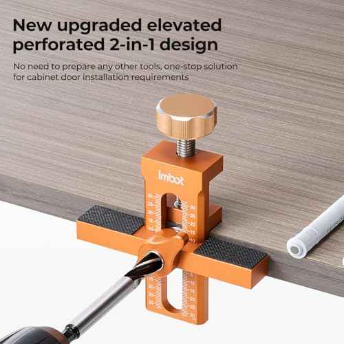 Imbot Cabinet Door Installation Positioner for quick and accurate setup£¬Easily Adjustable Aluminium Alloy Versatile Cabinet Door Positioning Tool for Installing Frameless or Face Frame Cabinet Doors