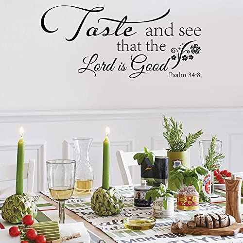 Taste and See That The Lord is Good Psalm 34:8 - Vinyl Wall Decal Stickers Bible Verse Quotes Christian Motto Home D?cor