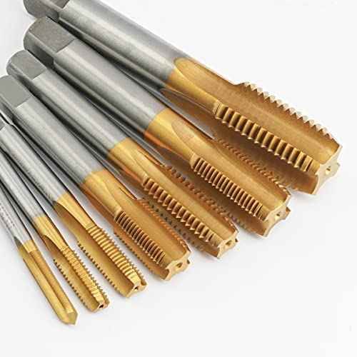 Metric M8 X 1.25 HSS Ti-Coated Straight Flute Thread Tap, M8 X 1.25mm Titanium Coated Thread Machine Tap Right Hand