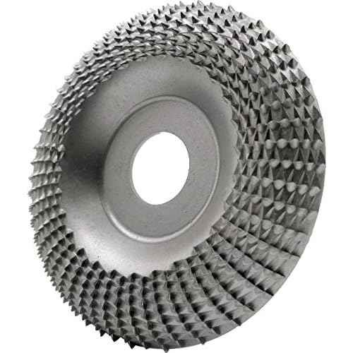Wood Carving Disc Grinder Shaping Disc 7/8 Inch Bore Wood Tungsten Carbide Grinding Wheel Carving Abrasive Disc for Sanding Carving Shaping (100mm, Arc Type, Silver)