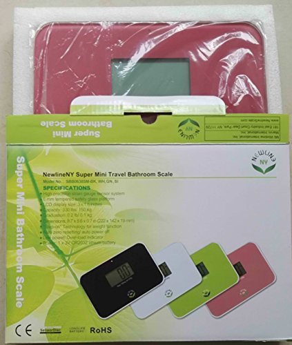 NewlineNY Auto Step On Super Mini Travel Bathroom Scale, 5.25" x 8.5" SBB0638SM: Strawberry Ice