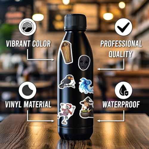 108 PCS Halloween Vinyl Stickers, Spooky Waterproof Decals for Laptops, Water Bottles, Skateboards, Phones, Halloween Party Favors and Decorations for Kids Teens Adults