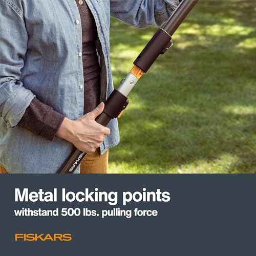 Fiskars XtendControl Extendable Tree Pruner (6 ft), Adjustable Branch Trimmer with 15" X1 Saw with Hand Saw Option, 3-6 ft Extension Pole, and Secure Locking System for Precision Cutting