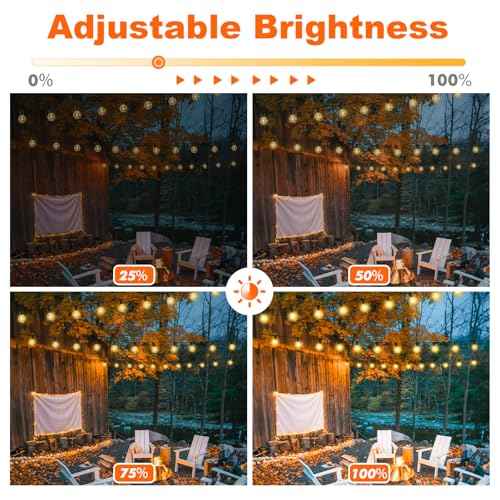 150FT LED Outdoor String Lights with 3 Color Lights, Dimmable String Lights for Outside with Remote, G40 Globe Waterproof Patio Lights with 75+2 Shatterproof Bulbs for Party Backyard BBQ House Camping