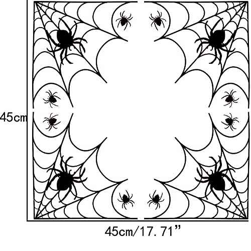 BIBITIME DIY Spider Spiderweb Halloween Wall Decals Stickers Shop Showcase Window 4 Corner Living Room Office Decor (Black, DIY)