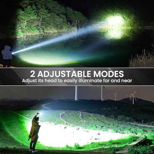 Rechargeable Flashlight 99000 High Lumens, Super Bright LED Flashlight with 7 Modes, Waterproof Powerful Flash Light for Camping, Home, Emerge¡ûcies (Black)