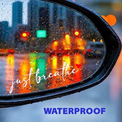 (3 Pcs) Just Breathe Mirror Sticker Inspirational Quote Vinyl Decal for Christian Believers Ideal for Car Rear View Mirror Window Laptop or Motorcycle 4 Inches