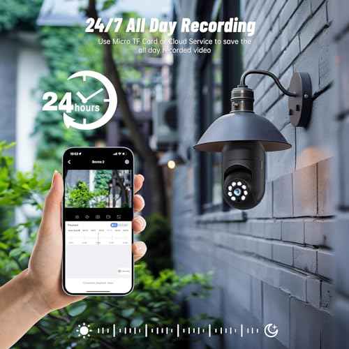Light Bulb Security Camera 5G WiFi 2K Light Socket Security Cameras Wireless Outdoor EseeCloud, 360 Screw in Sight Bulb Motion Detection Siren Alarm Lightbulb Camera 2-Way Audio Color Night Vision