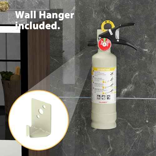 Ougist ABC Dry Powder Fire Extinguisher, 2.5lb ? 1-A:10-B£ºC Rated for Home, Office & Vehicle, Quick Release, Easy-Grip Handle, Ideal for Electrical & Grease Fires, Car Extinguisher, Model FF1KG