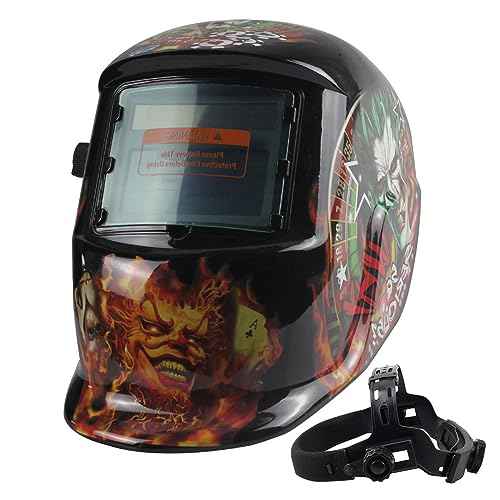 Auto Darkening Welding Helmet, Solar Powered Welding Hood with Adjustable Shade 4/9-13 for Tig Mig Arc Welder Mask (Casino)