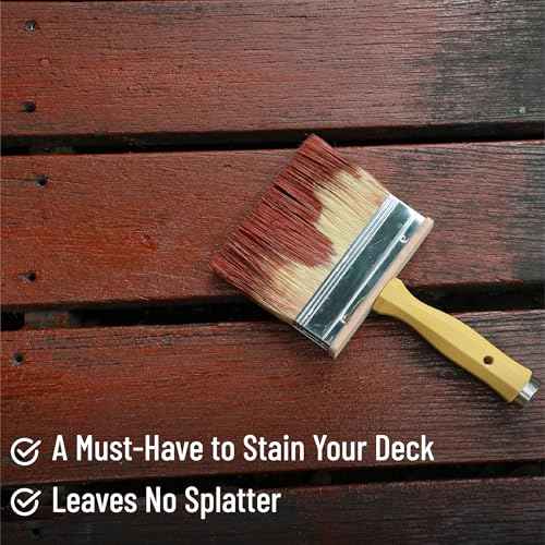 Bates- Deck Stain Brush, 6 Inch, Stain Brushes for Wood, Deck Brush, Large Paint Brushes