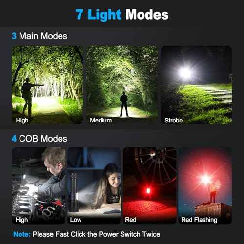 KINGCAESAR 3 Pack Rechargeable Flashlights 90,000 High Lumen, Ultra Bright LED Flash Light for Home, High Powered Flashlights with 7 Light Modes, IPX7 Waterproof for Camping