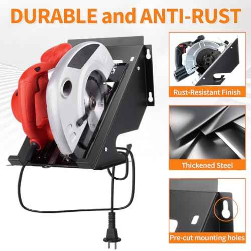 Shimeyao Circular Saw Holder Wall Mount Heavy Duty Metal Storage Rack Organizer for Shed Garage, Pegboard, Workshop, Home, Fit Most of Circular Saw
