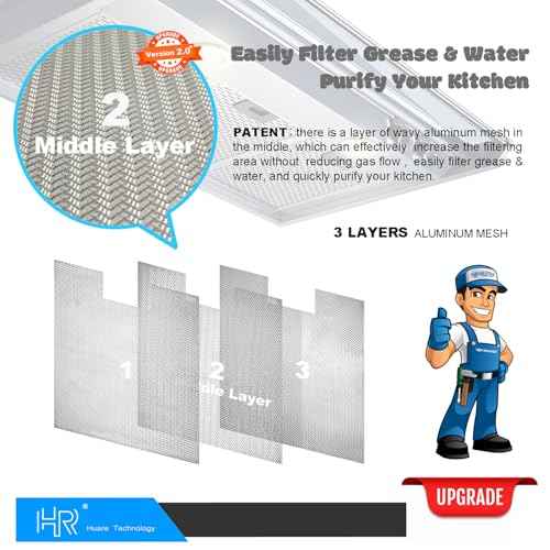 Range Hood Filter Replacement, 30 In Pyramid Wall Mount Range Hood Filters Replacement, Vissani-WA0575, Grease Filters 13.54x14.41Inch (344x366mm), Aluminum Vent Filter from Huare Technology, 2PCS