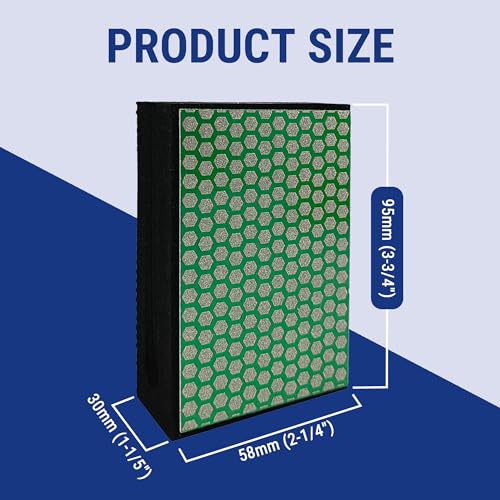 Diamond Hand Polishing Pad Diamond Sanding Block Foam Backed Diamond Sponge Sanding Pads for Wet or Dry Grinding polishing for Granite Marble Stone Tile Glass Ceramic (1, 120# Hexagon)