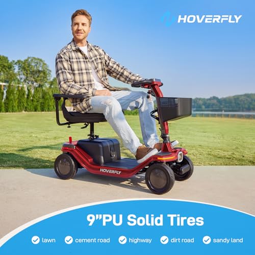 T5 Mobility Scooter, 4-Wheel Mobility Scooter for Adults - 16.8 Miles Range, 5 Mph, Smart Safety Features, Removed Battery, Rotating Swivel Seat, Headlight