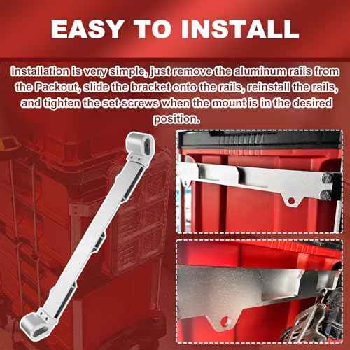 Tool Rail Mount Threaded Rails Fits for Packout Tool Box, Tool Rail Mount Compatible with Packout Accessories