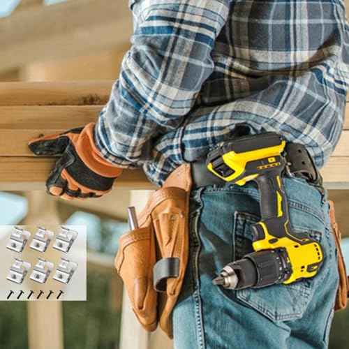 6 pcs Belt Clips for Dewalt 304 Stainless Steel Drill Tool Clips Hook Kit with Screws for Dewalt N268241 fit for 20V Power Tools DCD980 DCD985 DCD980L2 DCD985L2