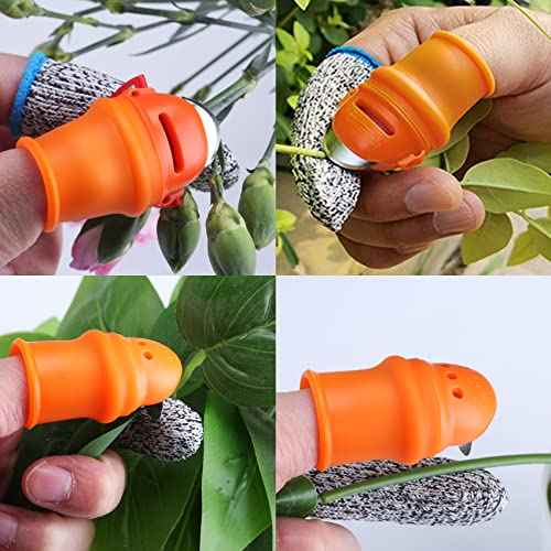 E-TING 12 Pcs Gardening Silicone Thumb Knife Harvesting Tool Finger Plant Fruit Picking Knives Separator Garden Tool