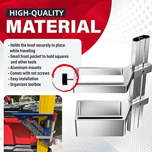 Level Mount Holder Compatible with Milwaukee Packout Tool Box-Fits Packout Organizers - Includes Set Screws - Perfect Packout Accessories Upgrade & Packout Mods Solution - Left Side