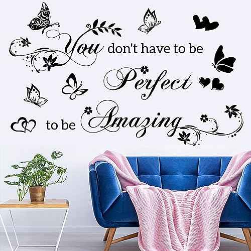 Inspirational Vinyl Wall Decals Quotes Stickers for Bedroom, Living Room, Home Decor - Teen Dorm Room Decal (Black)