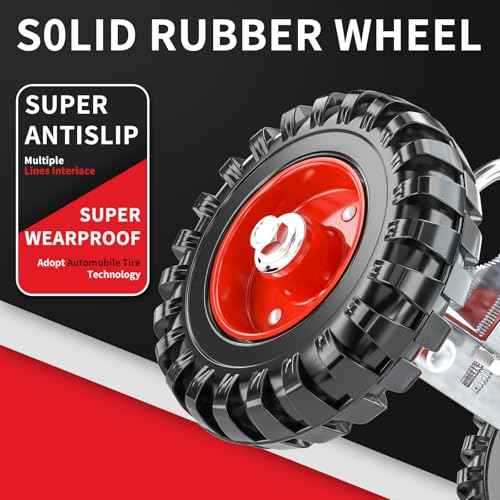 6 inch Rolling Gate Wheel-Heavy Duty Rubber Wheel for Chain Link Fence, Driveway Rolling or Sliding Metal Gates (1 Pack, Red)